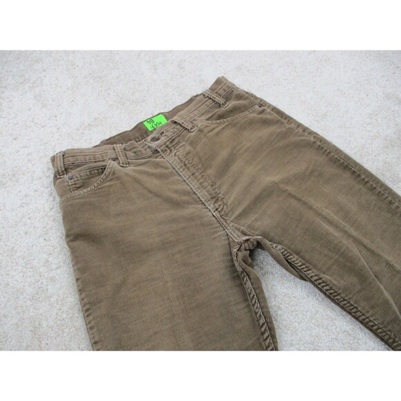 VINTAGE Levis Jeans Men 33x25 Brown White Tab Corduroy Bootcut Western 80s USA - Picture 8 of 14
